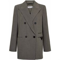 HAUTE L`AMITIÉ BLAZER, NICOLE LOW TRIANGLE BLAZER, BEIGE MELANGÉ